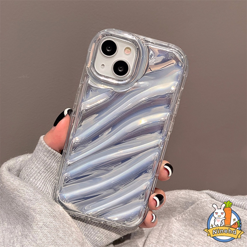 Casing iPhone Pleats Warna Permen Premium Simple Kompatibel Untuk Iphone14 13 12 11 Pro Max X Xr Xs Max 8 7 6 6s Plus SE 2020 Bening Tebal Lembut Tpu Shockproof Case Cover Pelindung