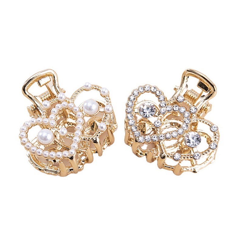 Mini Pearl Hair Claw Untuk Wanita Perempuan Retro Berlian Imitasi Bunga Crab Claw Clip Kecil Jepit Rambut Hair Crab Girl Aksesoris Rambut