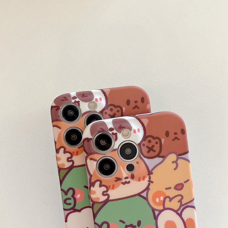 Brown Sheep Cartoon Soft TPU Case iP iPhone 6 6S 7 8 14 + Plus SE 2020 2022 X XR XS Max 11 12 13 Pro Max FTD Casing Apple