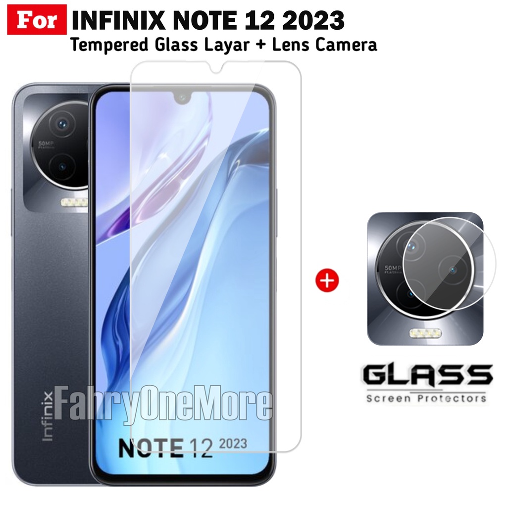 PROMO Tempered Glass Infinix Note 12 2023 Layar Clear Free Lens Camera Belakang Handphone