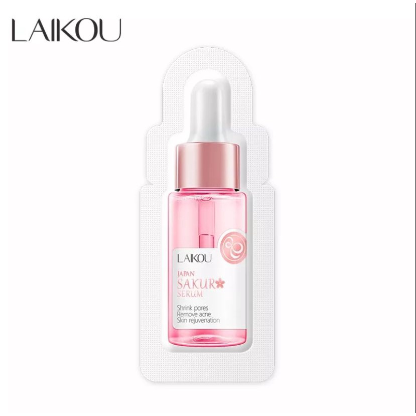 LAIKOU Sakura Serum Pemutih Wajah Menghaluskan Kerut Esensi Bunga Sakura 1ml