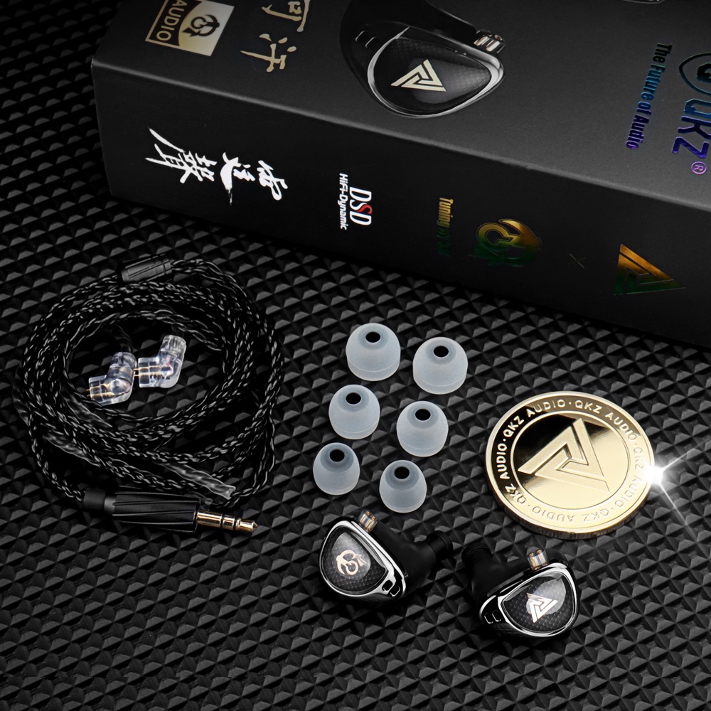QKZ x HBB Khan 2 DD Earphone HiFi Driver Monitor In-Ear IEM WITH MIC