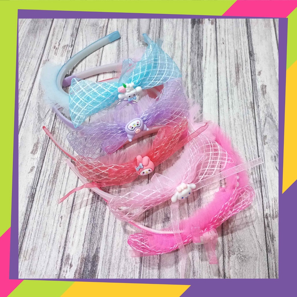 5082 / Paket usaha bando anak pita karakter sanrio / Bandana headband lucu