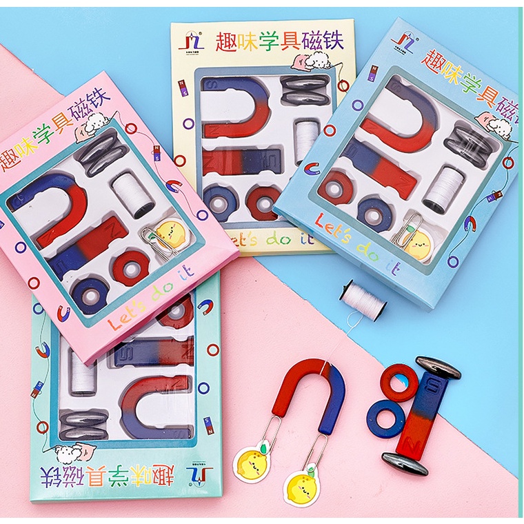 J3 - Set magnet edukasi Set U I O Eksperimen Magnet set pasir