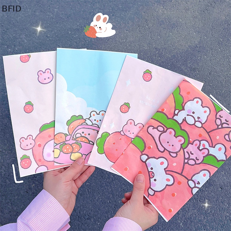 [BFID] 10pcs Mini Paper Bag Kraft Kantong Kertas Lucu Kartun Strawberry Rabbit Tas Penyimpanan Pembungkus Favour Bags Gift Packing Small Bag [ID]