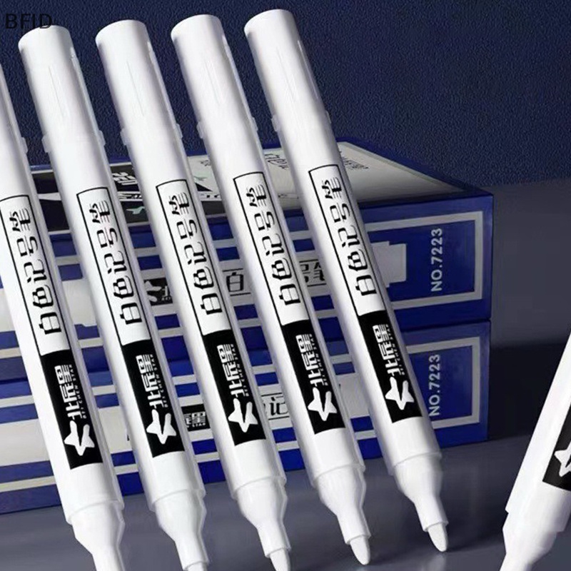 [BFID] Spidol Putih Minyak Tebal Nib Waterproof Art Special White Marker Pen Cepat Kering Untuk Mesin Karet Logam Sekrup Penanda Grafiti [ID]