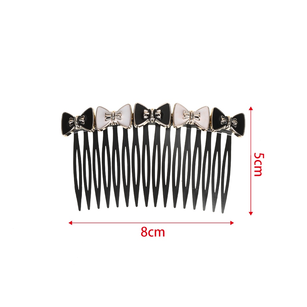 Korean Pearl Rhinestone Black Hair Comb Fashion Simple Insert Comb Women Hair Accessories