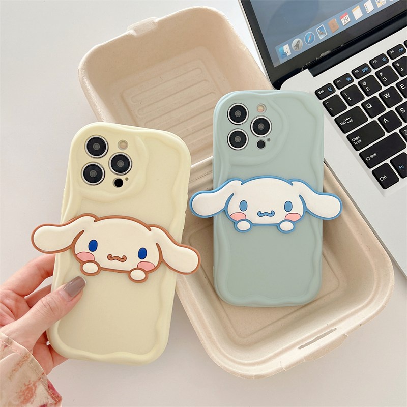 Macaron Yellow Wave Cinnamoroll Soft Silicon Case HP iP iPhone 6 6S 7 8 14 + Plus SE 2020 2022 X XS XR 11 12 13 Pro Max Girl Woman Casing