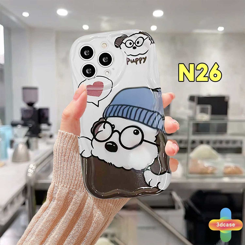 Puppy Lucu Imut Kartun Gromit Dog Couple Case Untuk Realme 10 5S 5 5i 9i C17 7i C11 2021 C55 C21Y C30 C30S C33 C31 C35 C15 C21 C25 C20 C3 C12 C2 C25S C1 C25Y C2 C3i 6i C20A  Narzo 20 10 10A 20A 30A 50i 50A Prime 3D Tepi Bergelombang Melengkung Soft Case