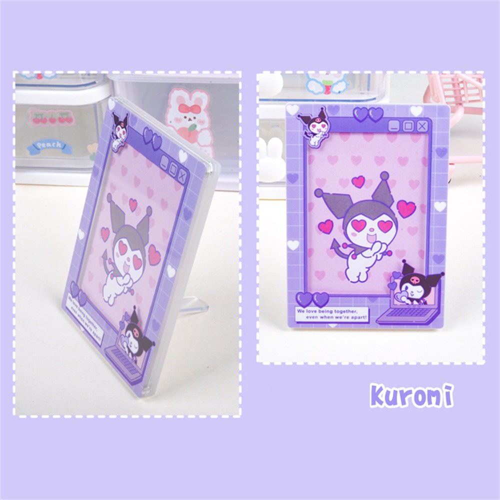 ღ Sanrio Bingkai Foto Kecil Pemegang Kartu Album Kwaii Kartu Kecil Magnet Bingkai Foto Platform Kartu Akrilik Batu Bata Untuk Anak Gadis hadiah