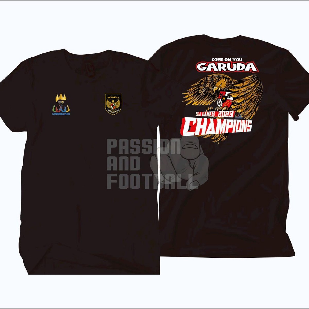 T-SHIRT CHAMPIONS INDONESIA SEA GAMES 2023 LOGO KANAN KIRI