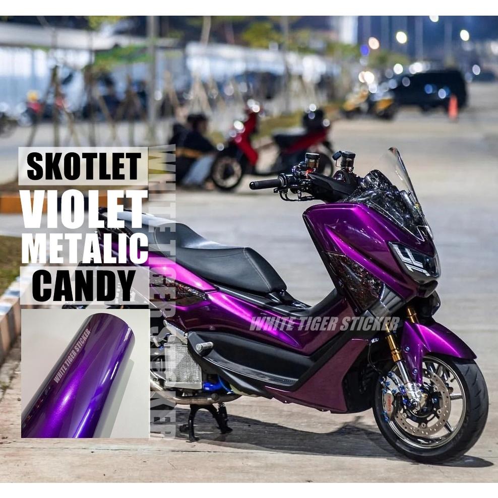 SKOTLET STIKER MOTOR VIOLET PURPLE CANDY SKOTLET PURPLE METALIK CANDY STIKER UNGU METALIK SCOTLITE U