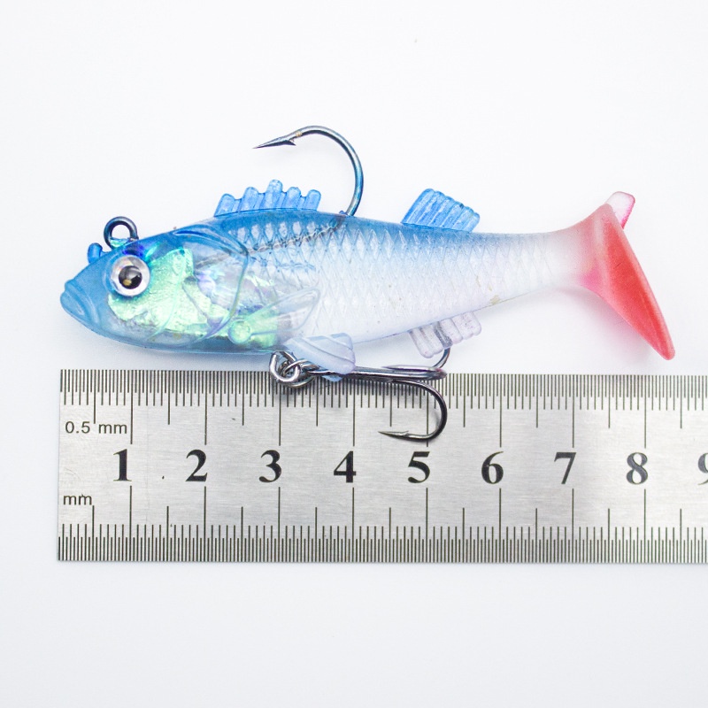 8g /6.5cm T-Tail Fishing Lure Jig Kepala Swimbaits Bass Memancing Umpan Plastik Lembut Untuk Air Asin Air Tawar