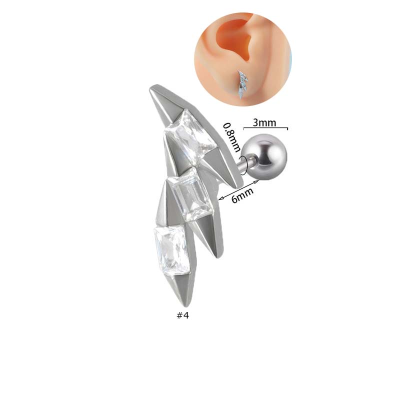 1biji Jantung Bentuk Lobak Stainless Steel Tulang Rawan Helix Tragus Helix Lobe Piercing 20Gauge Earring Stud