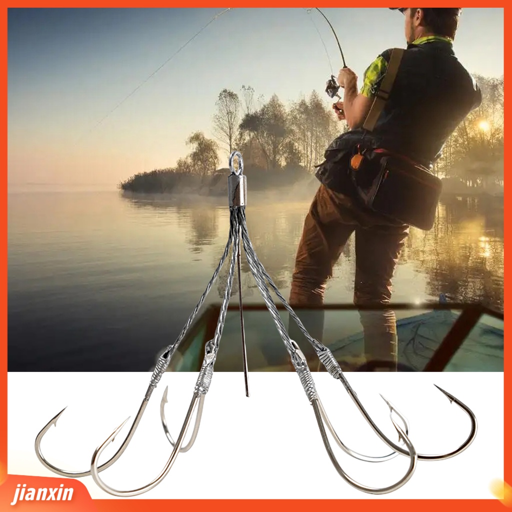 (In Stock) J-Bentuk Ketangguhan Tinggi Anti-Cacat Tahan Retak Kawat Baja Kail Pancing5/6 /8 Kait Berduri Jig Kepala Lure Hook Fishing Tackle