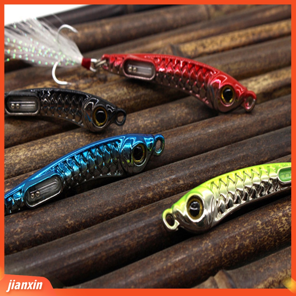 (In Stock) 10g /15g 6cm /6.5cm Piringan Umpan Pancing Gaya Membuat Suara Anti Gores Umpan Jig Cor Panjang 3D Eyes Lure Untuk Outdoor