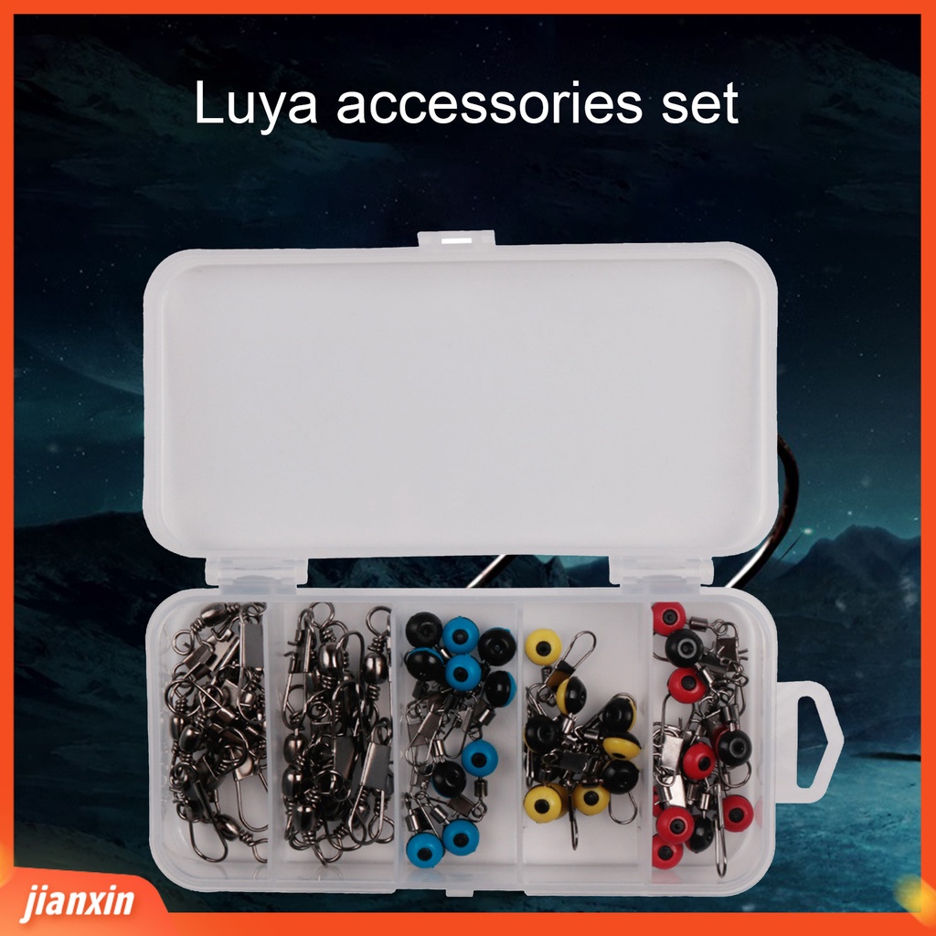 (In Stock) 50Pcs Snap Putar Konektor Pancing Garis Sinker Tackle Rolling Clip Dengan Kotak