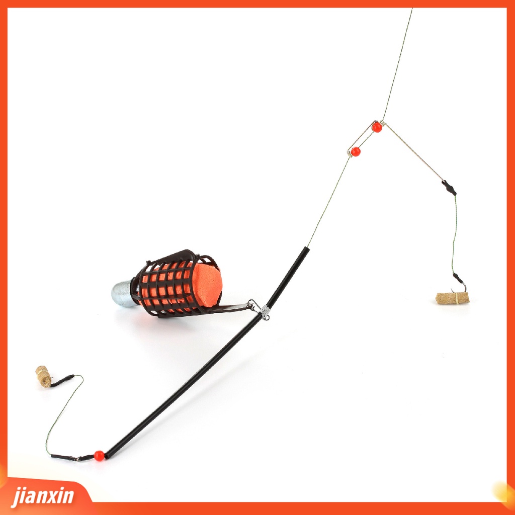 (In Stock) Umpan Ikan Feeder Portable Tahan Aus Metal Fishing Lure Cage Dengan Kait Garis Untuk Pecinta Memancing