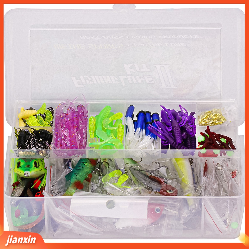 (In Stock) 301Pcs /Set Buatan Umpan Kit Bionic Palsu Lure Dengan Kait Tajam Kotak Penyimpanan Outdoor Fishing Tackle Gear