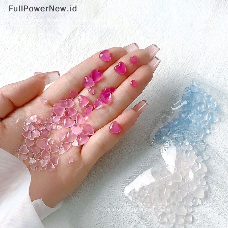 Power 100Pcs UV Sensitive Heart Nail Art Dekorasi Cahaya Berubah Warna Rhinestones ID