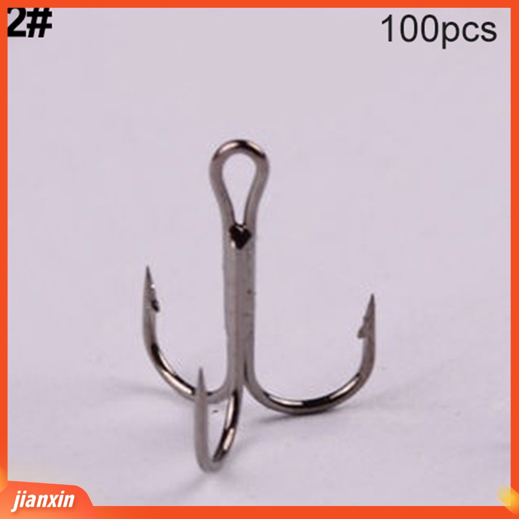 (In Stock) 100Pcs Kait Treble Baja Karbon Tinggi7Ukuran2/4 /6 /8 /10 /12 Fishhook Tackle