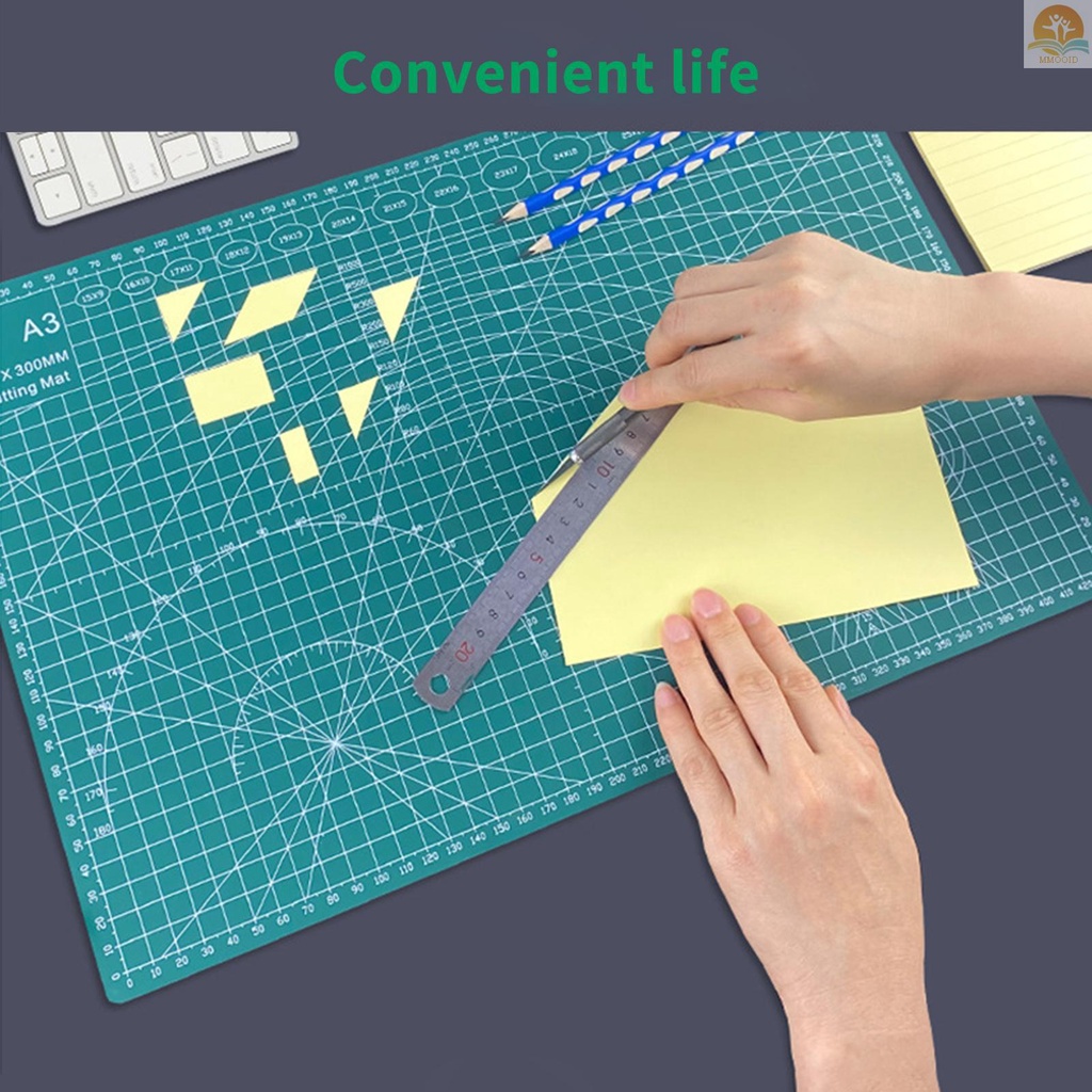 In Stock A4 Self Healing Cutting Mat Talenan PVC Dua Sisi Non-slip Dengan Grid Lines Angles Design Tebal 3mm Untuk Proyek Scrapbooking Art &amp; Craft