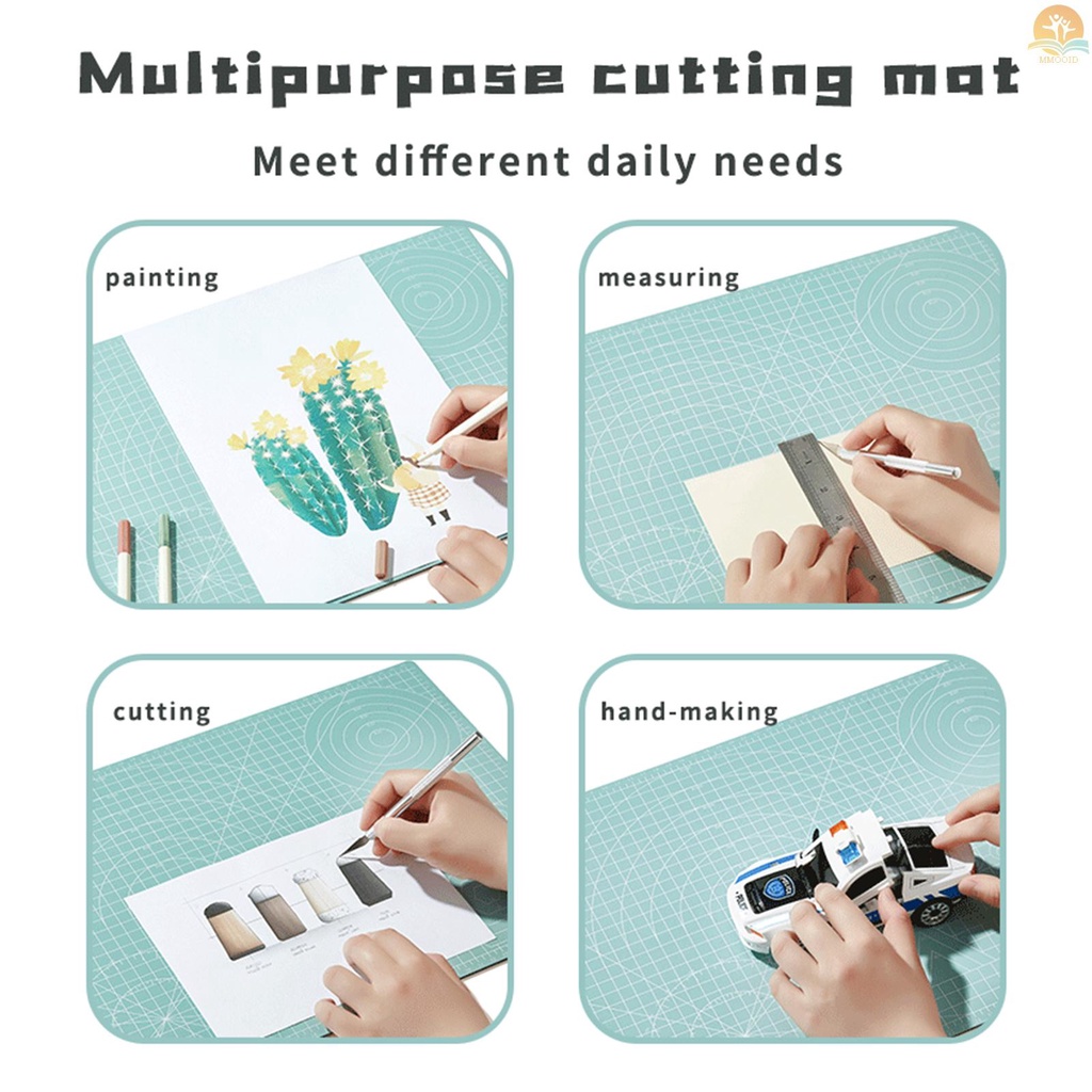 In Stock JIELISI A3 Alas Pemotong PVC Dua Sisi Non-Slip Talenan Cut Pad DIY Alat Dengan Garis Grid Bening Sudut Untuk Menjahit Kain Scrapbooking Art Craft Card Projects 45x30cm