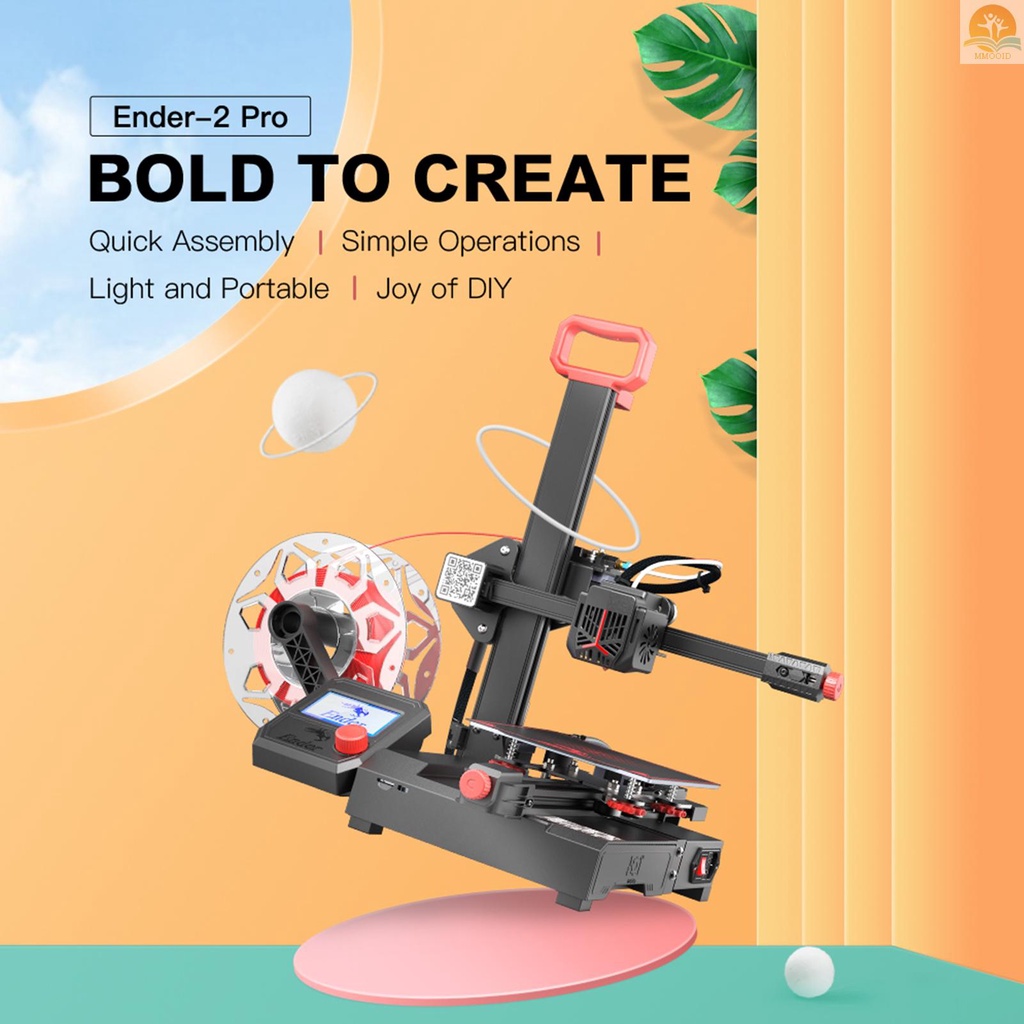 In Stock Creality Ender-2 Pro 3D Printer Kit Semua Logam Desktop DIY 3D Printing 165*165*180mm/6.49*6.49*7inch Build Size Portable Dengan Handle Tool Box