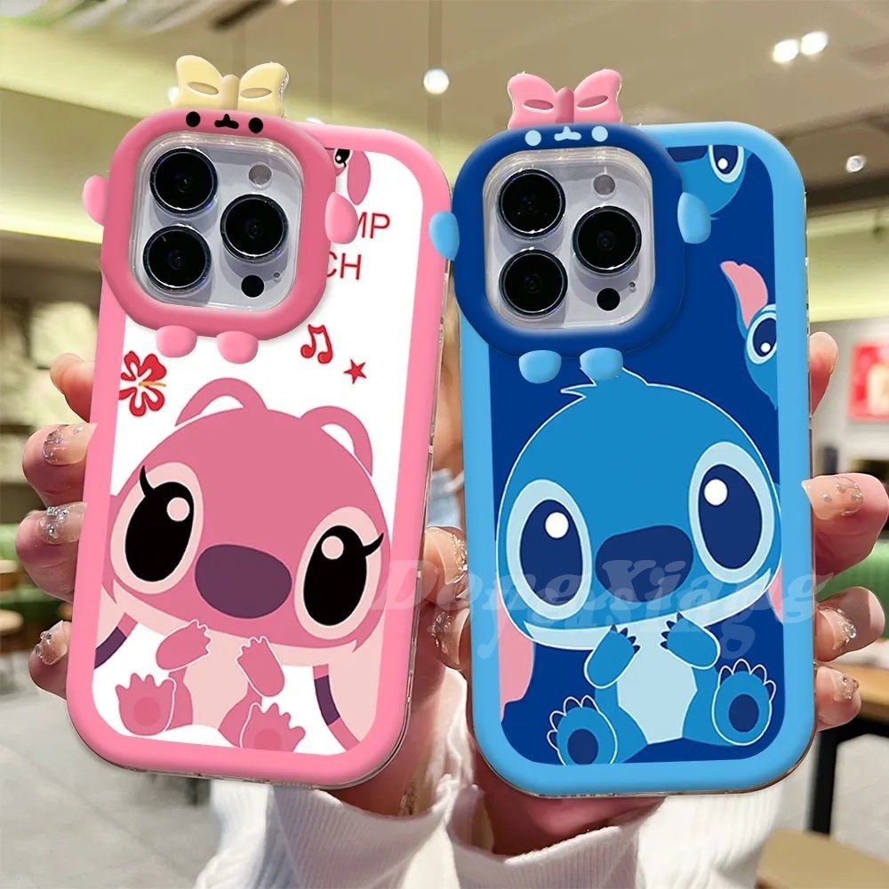 Monster Case OPPO A16 A16S A54S A77s A57 A17 A17K A15 A95 A96 A12 A54 A55 A16K A5s A3s A74 A76 A16E A7 A53 A52 A5 A9 Jahitan Kartun Lucu Dan Angel Lilo Sarung Shockproof DGX