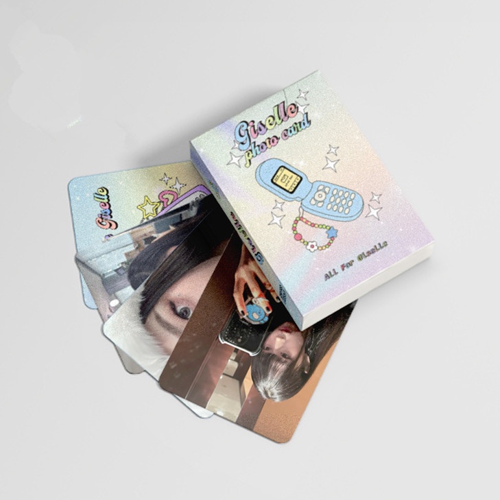 50pcs /box GISELLE AESPA Photocards Album Laser Kartu Lomo Koleksi Kpop Solo