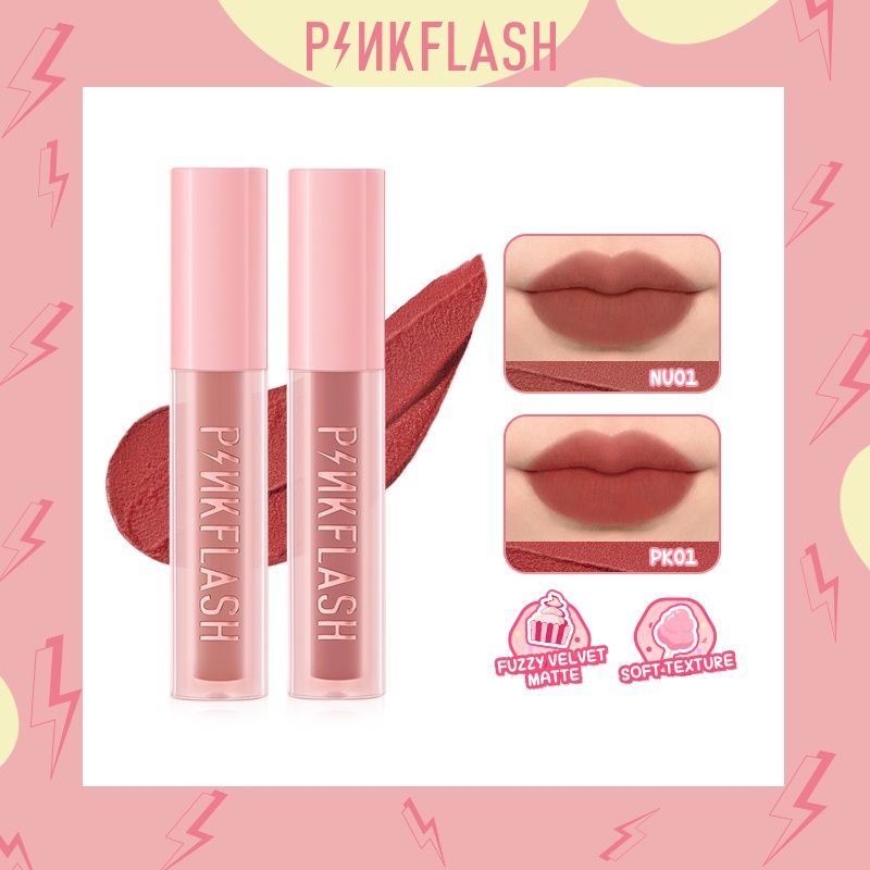 PINKFLASH PF-L16 Powdery Lipgloss Fuzzy-Soft Pink Sweetie Velvet Matte Lip Clay