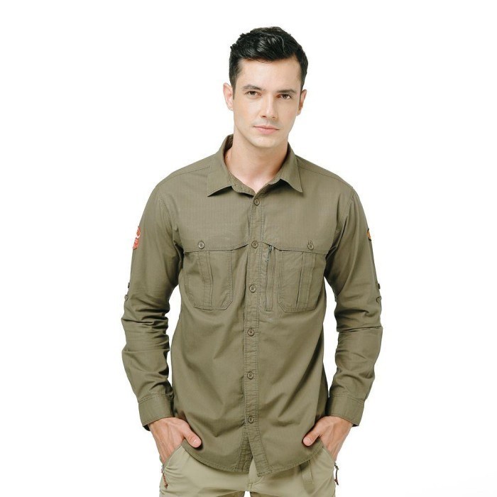 EIGER 1989 KEMEJA PANJANG PRIA AMBITION TROPIC X28 SHIRT OLIVE
