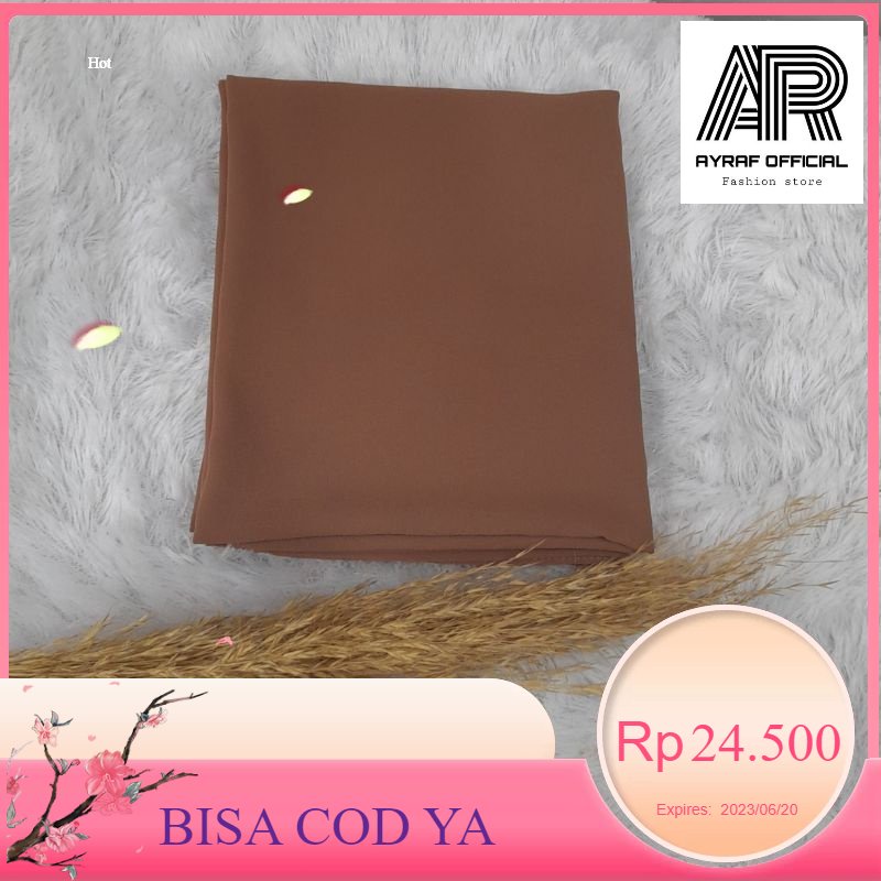 COD kerudung hijab pashmina ceruty babydoll/pasmina ceruty/pashmina ceruty warna mocca/pashmina warn
