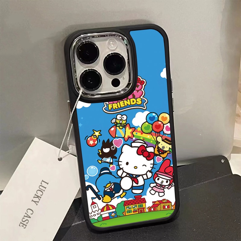 IPHONE Tombol Logam Casing Ponsel Silikon Kompatibel Untuk Iphone11 Pro Max XS X Xr8 +7Plus Casing Lembut Kucing Lucu Shockproof Cover Cell Precticer