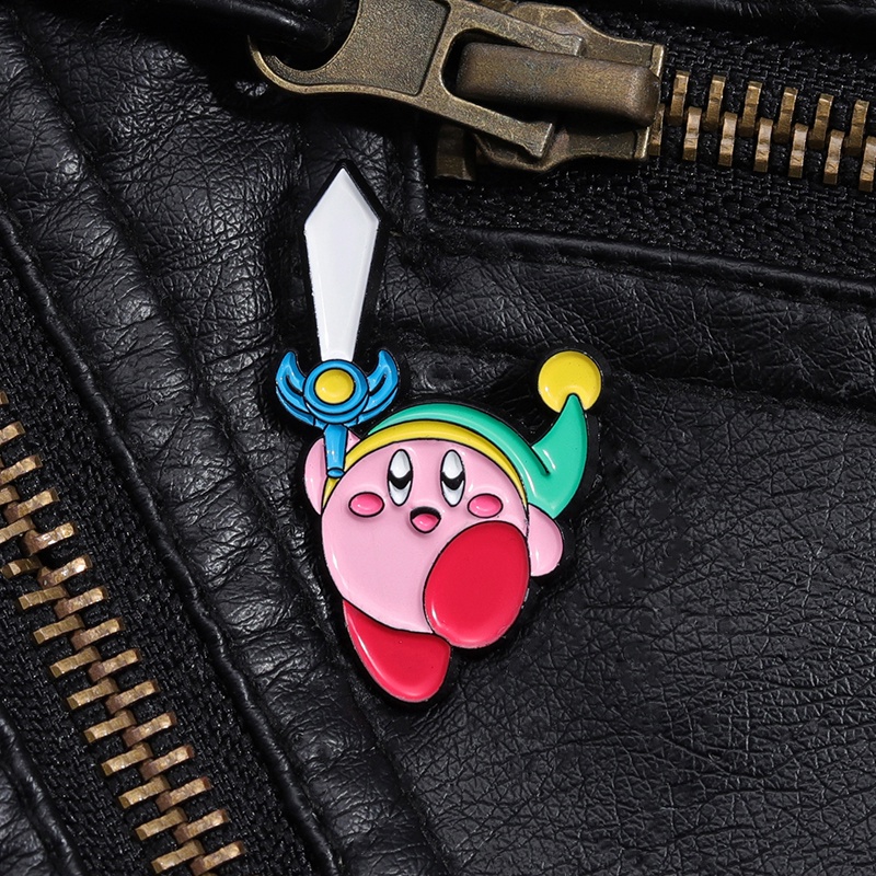 Anime Bintang Kirby Enamel Pin Lucu Imut Kirby Pin Kerah Lencana Kartun Perhiasan Hadiah Untuk Teman