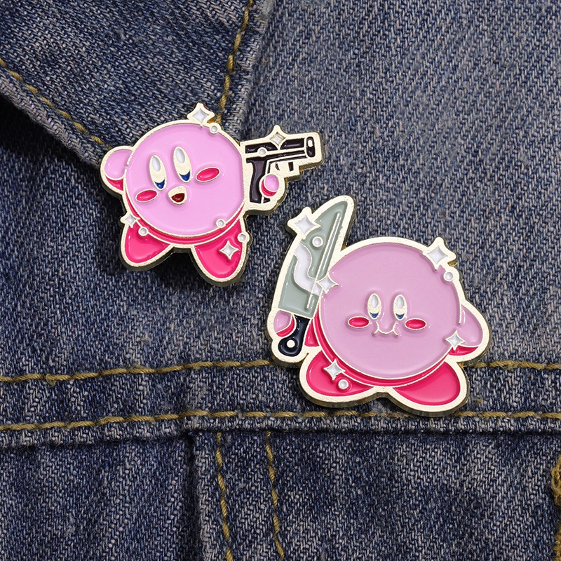 Anime Bintang Kirby Enamel Pin Lucu Imut Kirby Pin Kerah Lencana Kartun Perhiasan Hadiah Untuk Teman