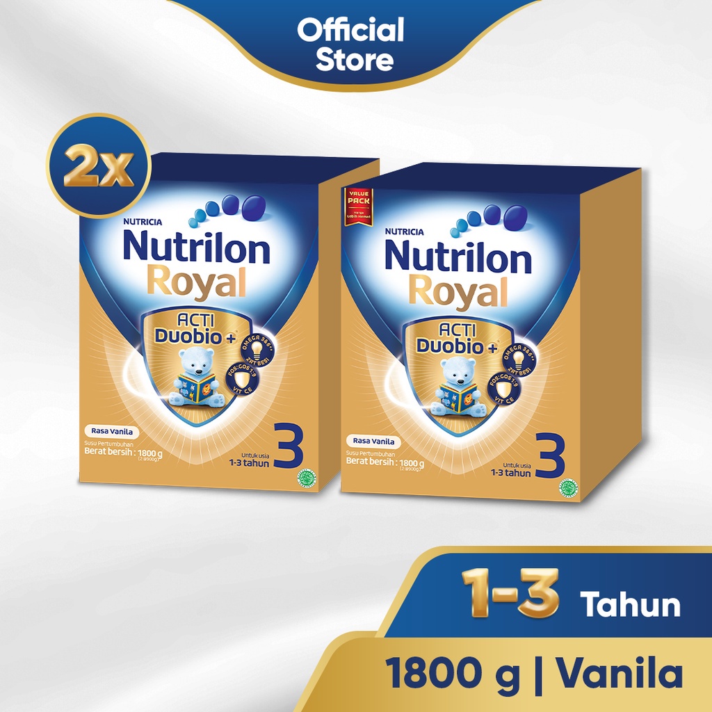 Nutrilon Royal 3 Vanila Susu Pertumbuhan Bubuk 1800 gr x 2