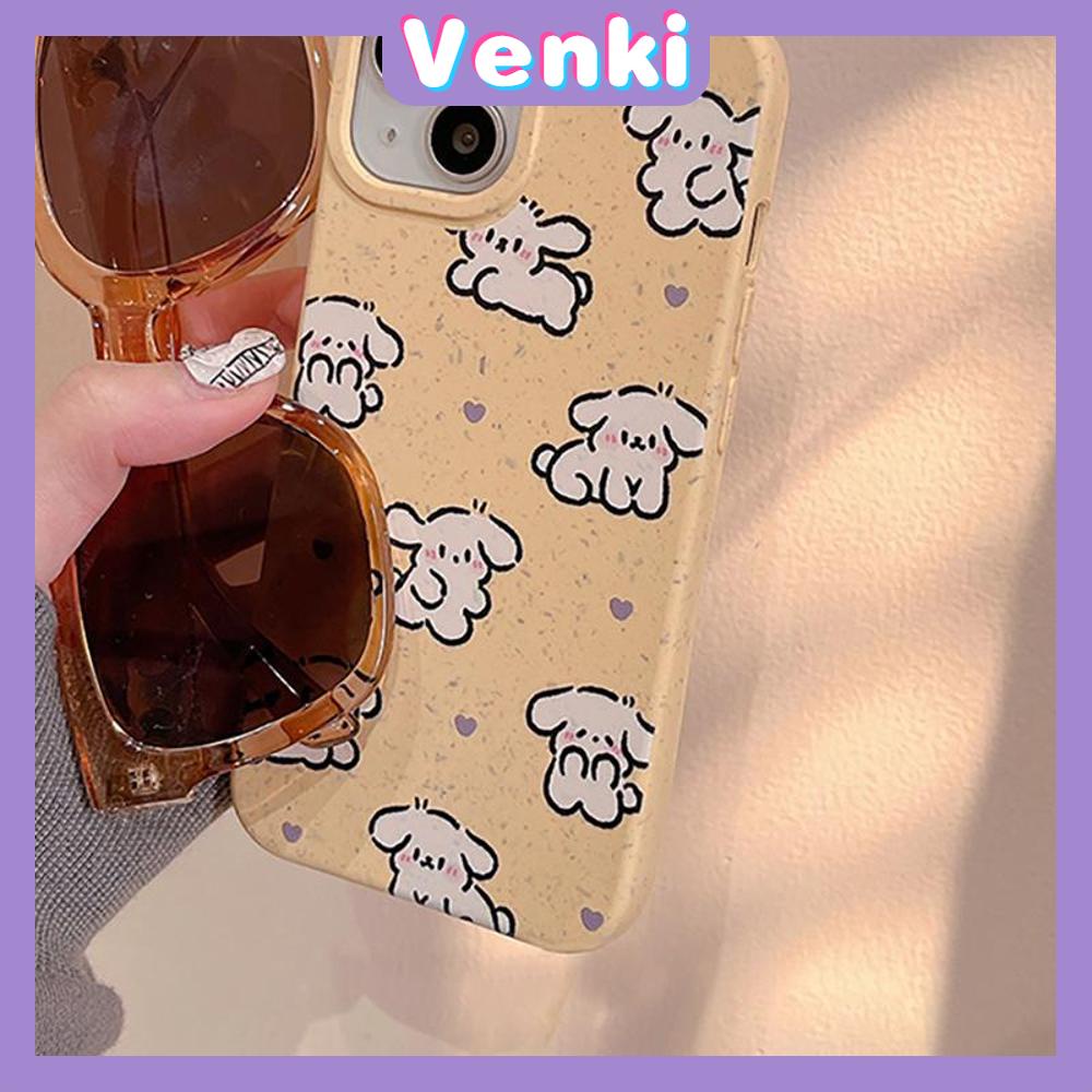 Venki - Untuk iPhone 11 Case Ramah Lingkungan Biodegradable Case Perlindungan Halus Yellow Wheat Case White Dog Kompatibel dengan iPhone 14 Pro max 13 Pro max 12 Pro Max 11 xr xs max 7 8