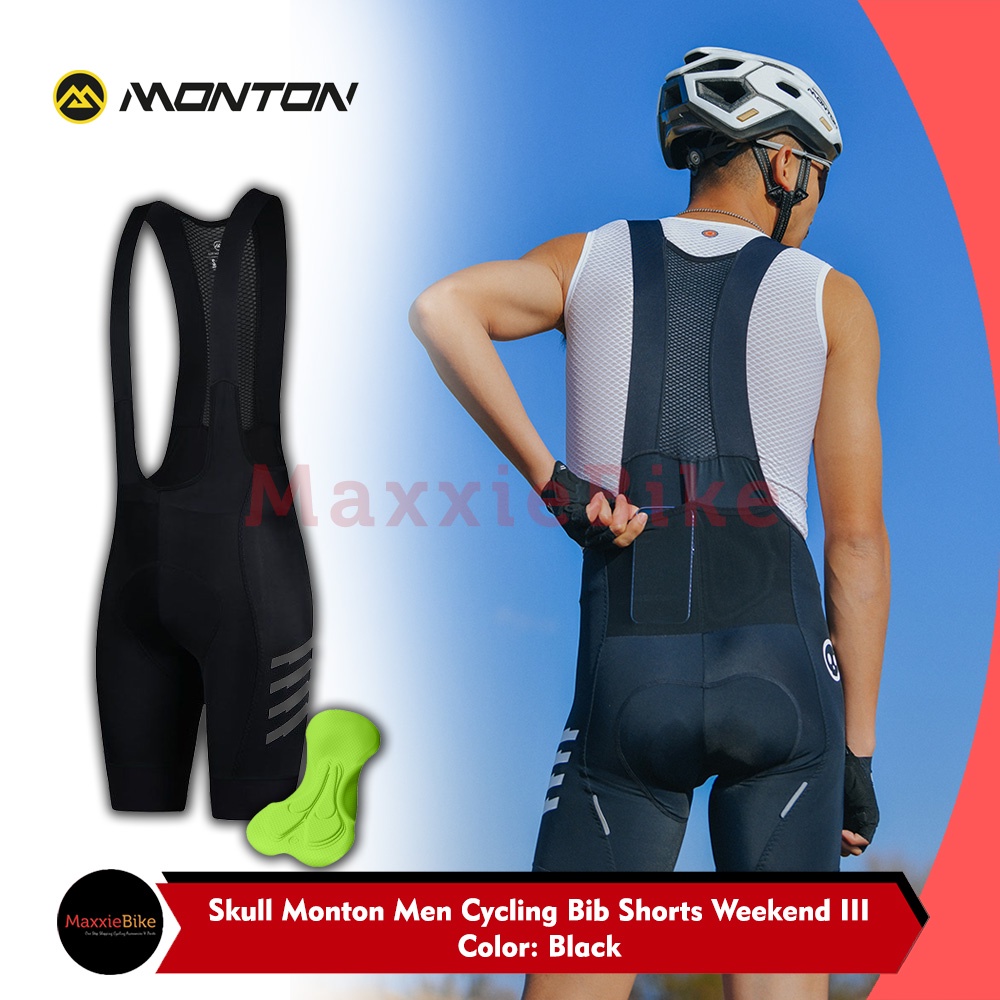 MONTON Celana Sepeda BIB Pria Weekend III Men Cycling Bib Shorts with  Back Pocket