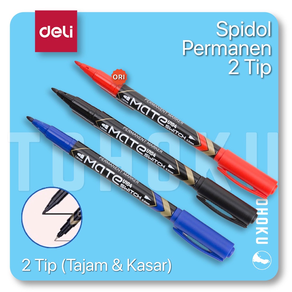 

Deli Spidol permanen - 2-tip 0.5mm/1.0mm Cepat kering tidak beracun EU104X0