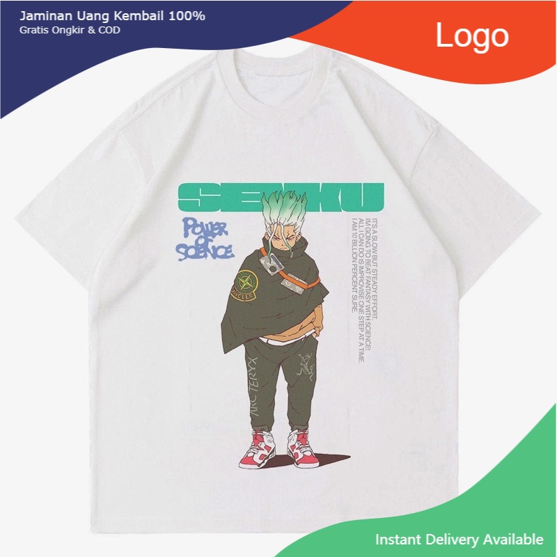 KAOS ANIME DR STONE ISHIGAMI SENKU | T-SHIRT BAJU ANIME JAPAN HYPEBEAST | KAOS DR STONE | KAOS SENKU