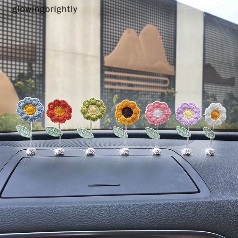 [glowingbrightly] Dekorasi Mobil Car Window Side Ornamen Bunga Lucu Auto Interior Dashboard Aksesoris Interior Untuk Hadiah Anak Perempuan Drop TFX