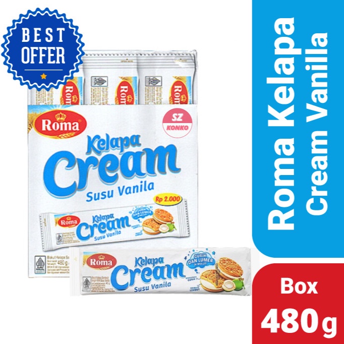 

Roma Kelapa Cream Vanilla Box Biskuit Sandwich Krim