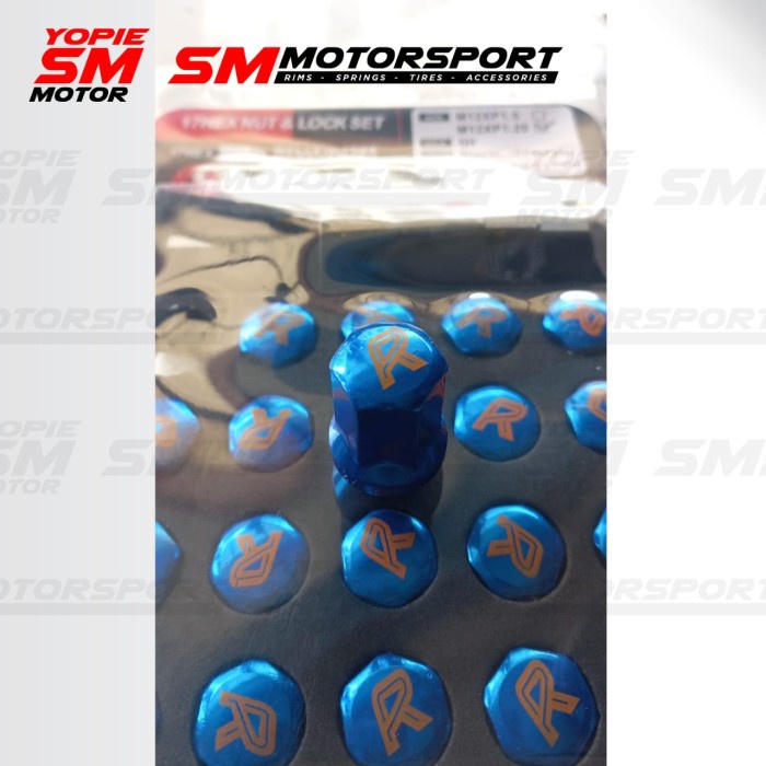 Lugnut Mur Baut Roda Velg Mobil Racing Besi Not Rays Work Enkei - Hitam, 12 x 1.5 mm