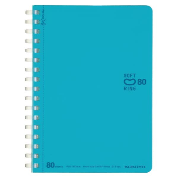 

Kokuyo Soft Ring Notebook B6 LINE DOTTED 80Sheet S-SV348BT - BLUE