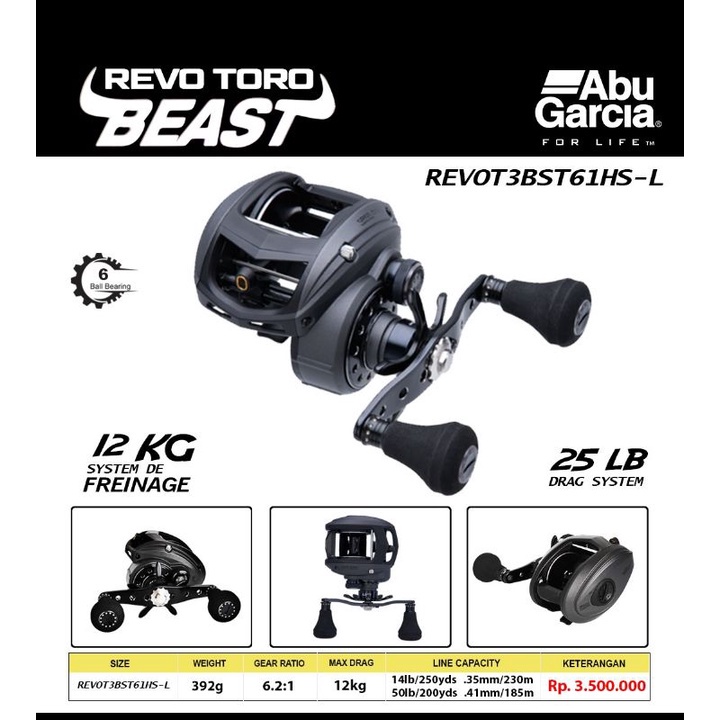 Reel Bc Abu Garcia Revo Beast 3 61 hs Left reel baitcasting