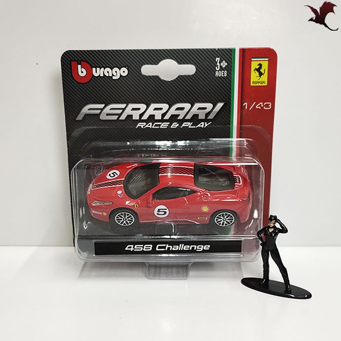 TERBARU Burago Ferrari 458 Challenge Skala 1/43 - Merah