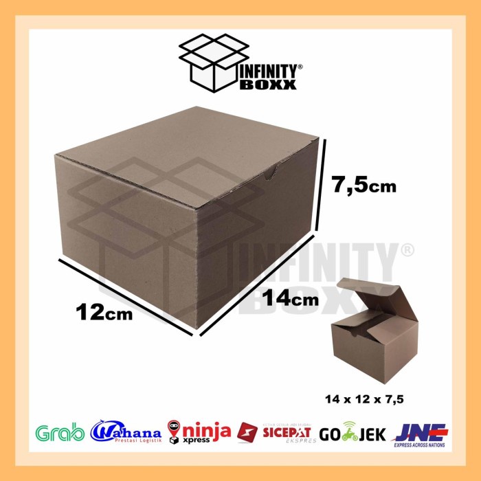 

kotak kardus pizza box die cut ukuran 14x12x7,5 cm