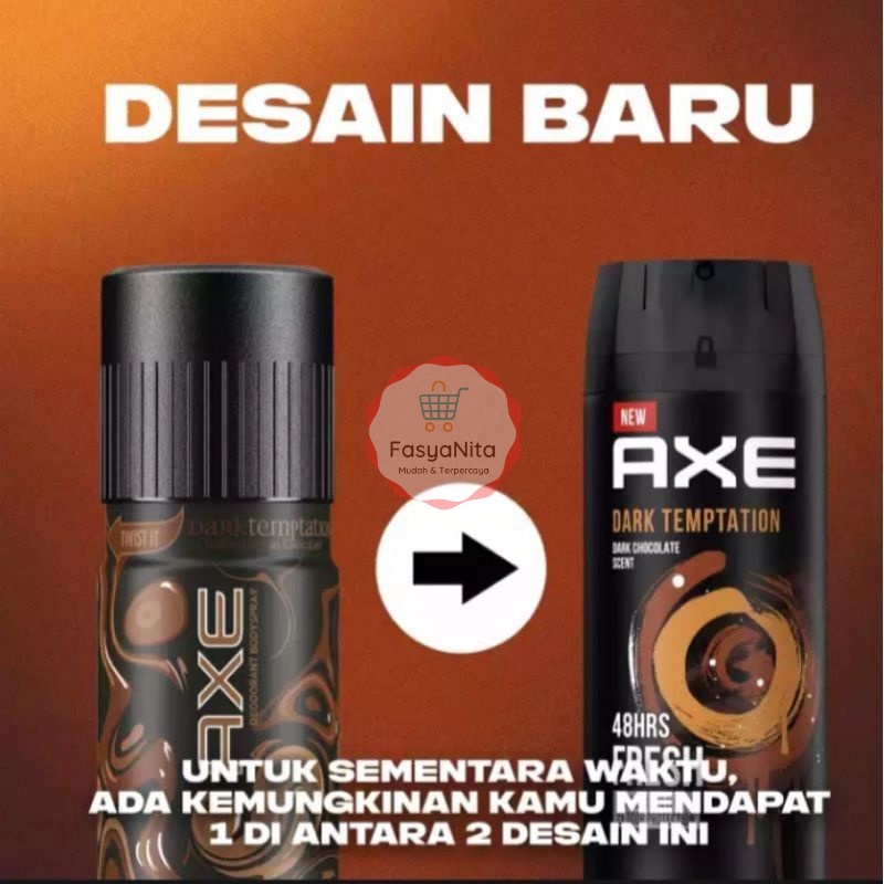 Axe Deodorant Deo Body Spray Parfum Pria Dark Temptation 150ml Anti Bakteri