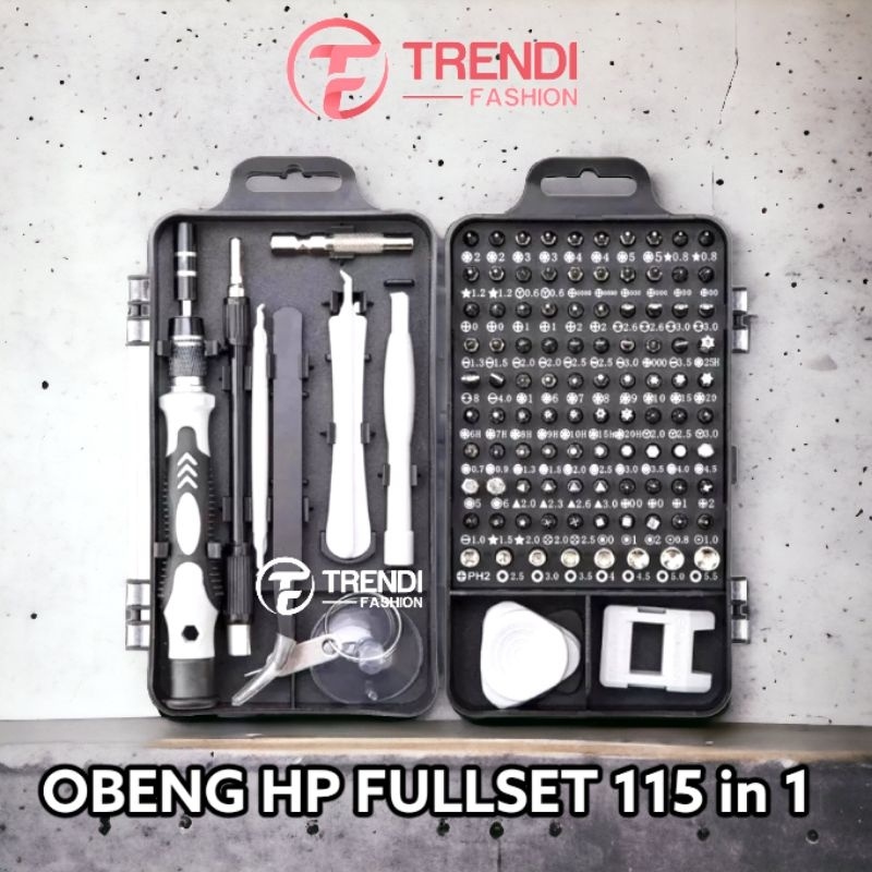Obeng Hp Fullset 115 in 1 - Obeng Reparasi Hp - Obeng Service Hp By TF